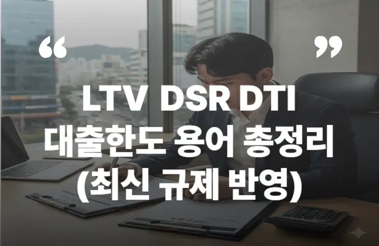 주택담보대출 LTV DSR DTI 용어 최신규제 반영