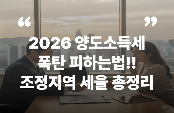 2026 양도소득세 양도세 조정지역 세율 다주택자 비과세