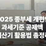 2025 종부세 개편안 과세기준 공제액 계산기