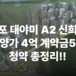 군포대야미 A2 신혼희망타운 분양가 계약금 분양일정 모델하우스 분상제 지원 자격 주변 시세